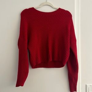 Red hollister knitted jumper size small